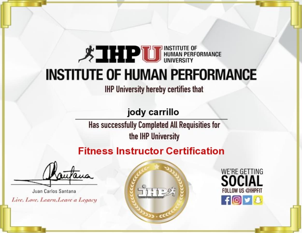 Fitness Instructor Certification - IHP